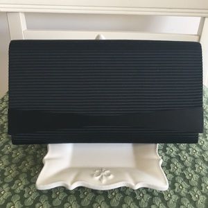 Vintage Black Satin Clutch