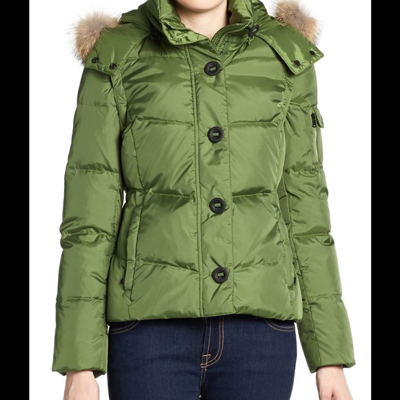 Andrew Marc Fur Trimmed Convertible Down Jacket