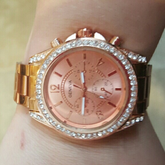 Geneva rose gold watch