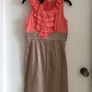 Champagne & pink fitted dress