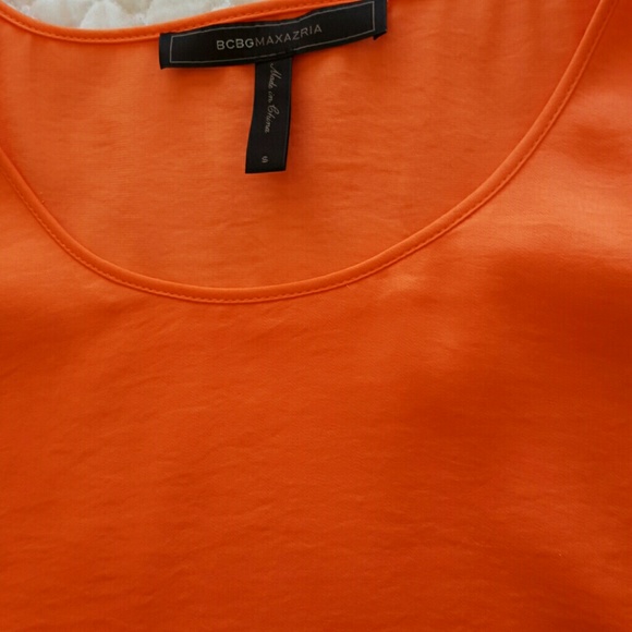BCBG Striking Orange High Low shirt - Picture 2 of 4