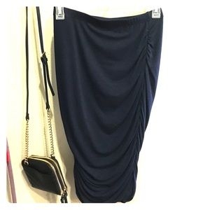 Navy Blue Vince Camuto Midi A-line skirt