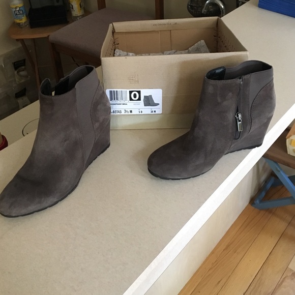 Grey Wedge Ankle Boots