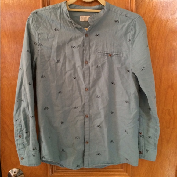 Zara Bike Print Button Up