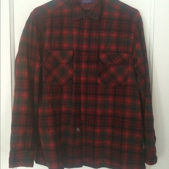 Red wool plaid flannel