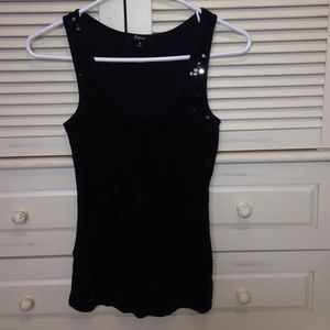 Black sequined express tank top