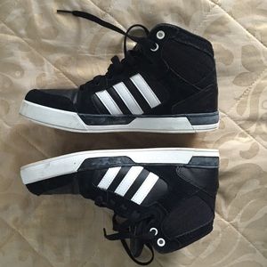 black adidas high tops