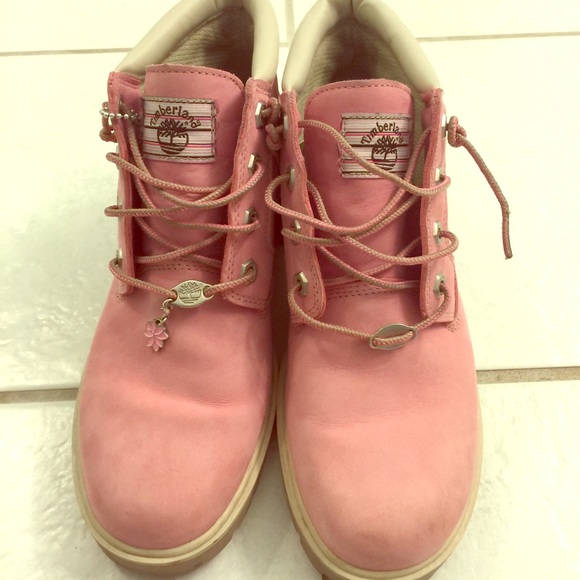 EUC pink Timberland Boots Tims Sz 8 1/2 8.5!