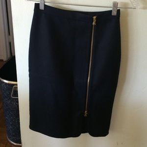 J crew black wool pencil skirt--new with tags