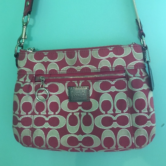 Authentic pink coach cross-body purse