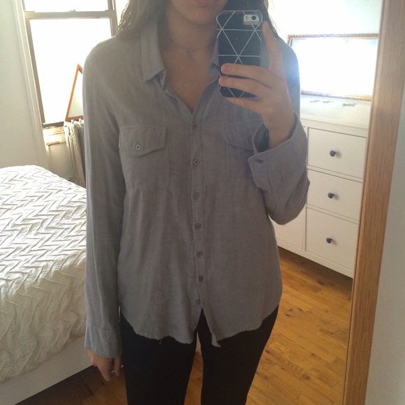❌SOLD:Grey Topshop Button-down Shirt❌