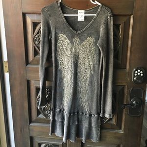 Gray rhinestone wings tunic. Super cute