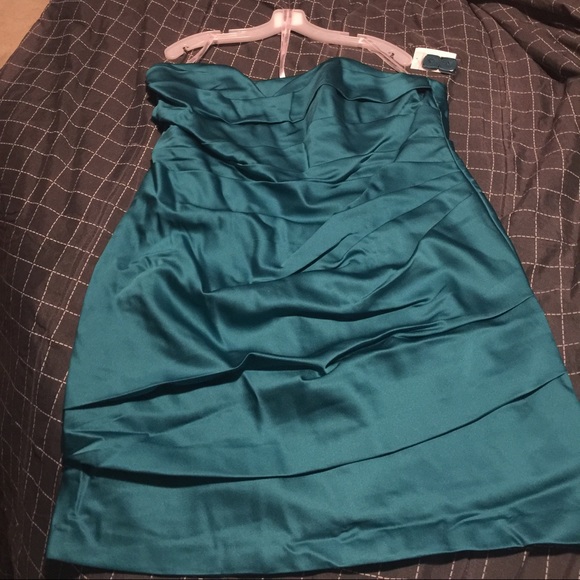 Blue satin dress
