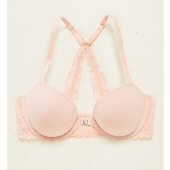 Pink lacy back bra