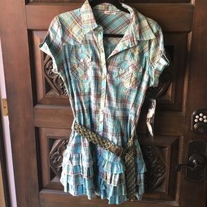 Ruffled top or dress plaid
