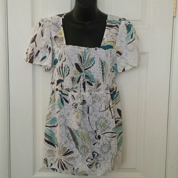 Womens blouse 14/16 floral print stretch