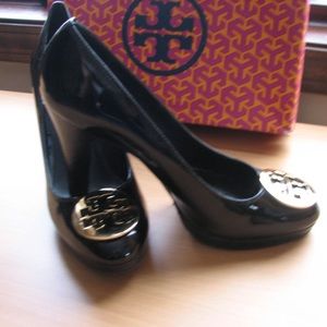 Tory Burch Patent Leather Pumps w/ Brass Logo