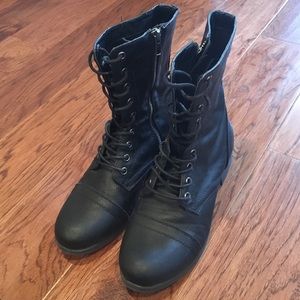 Black combat boots