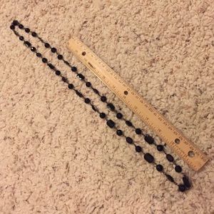 Black jewel and bead necklace