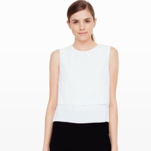 Club Monaco Barliare pleated tank in white