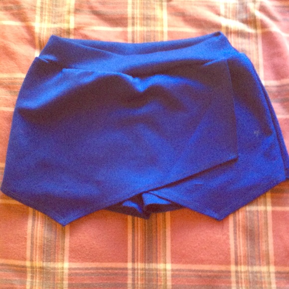 Royal Blue Shorts with asymmetric front