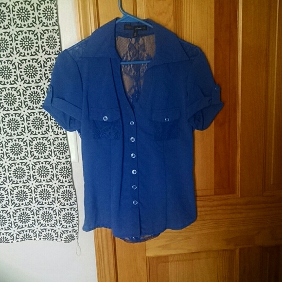 Lace Detail Short Sleeve Blouse