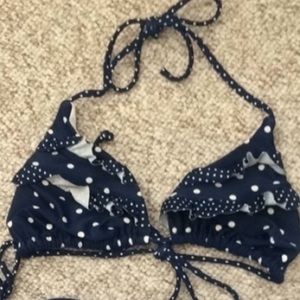 Navy blue and white bathing suit