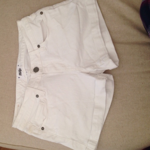Paige white denim shorts size 24
