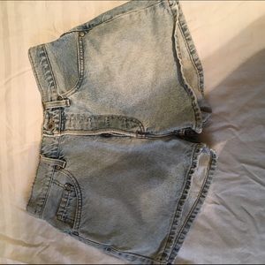 High waisted jean shorts