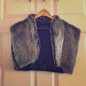 Faux fur shrug