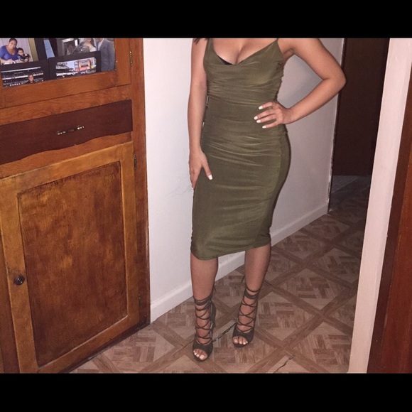 Olive bodycon dress