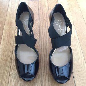 Jessica Simpson Peep toe platform heels