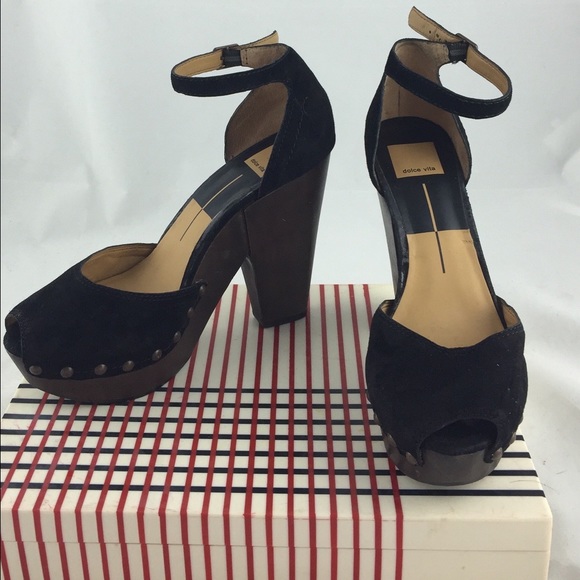 platform 70s inspired wooden heels