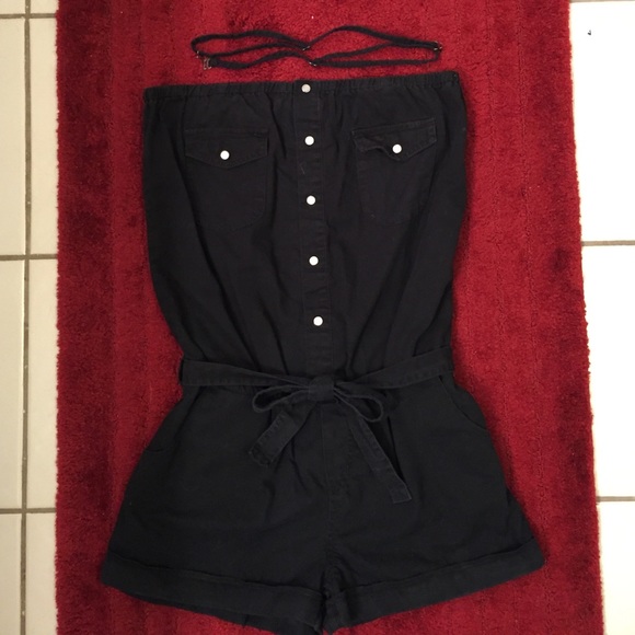Roxy Black Cotton Romper.