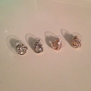 Woven gem earrings