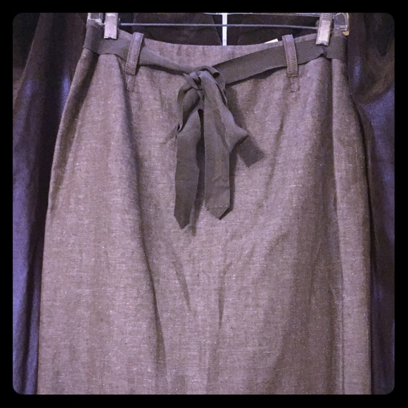 Charcoal Cotton/Linen Knee Length Skirt New w Tags - Picture 1 of 4
