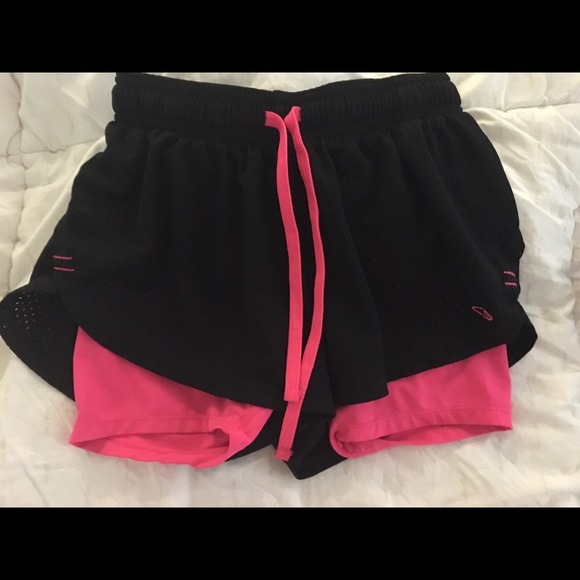 Black and Pink Champion Training Shorts