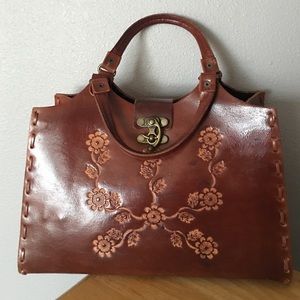 Brown leather bag