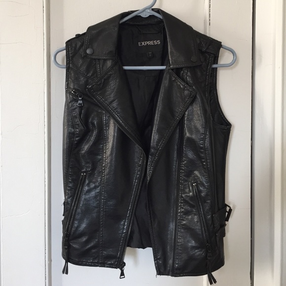 Faux leather vest