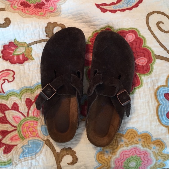 Dark brown suede Birkenstocks