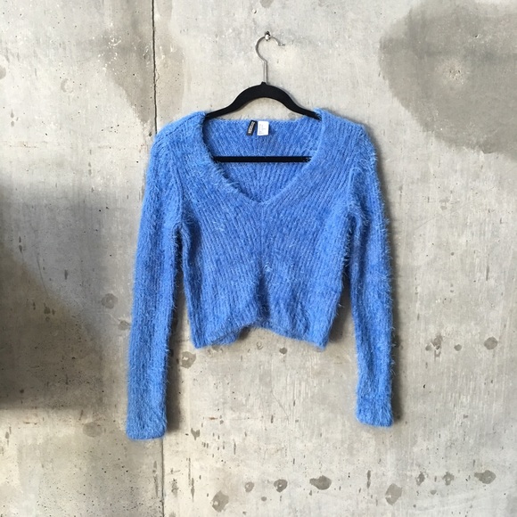 H&M Sweaters - H&M mohair crop blue sweater