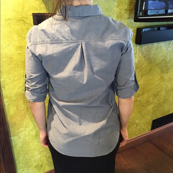 Ann taylor grayish blue button down shirt - Picture 6 of 6