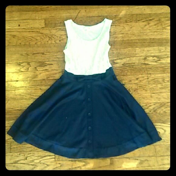 Lacey Navy and White Dress