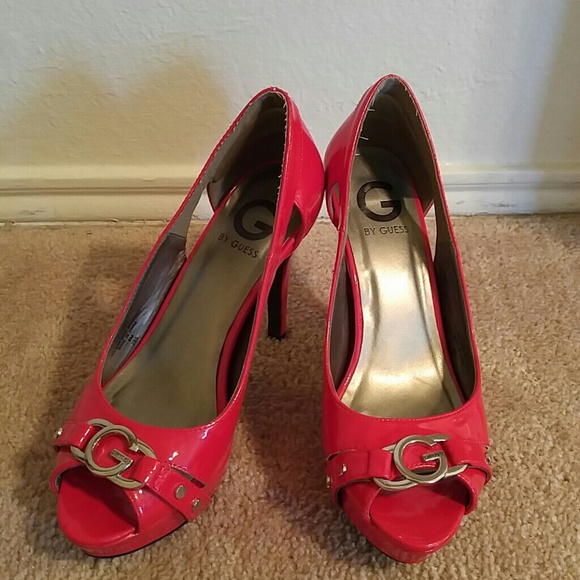 Red G by Guess Peep Toe Heels