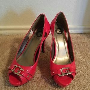 Red G by Guess Peep Toe Heels