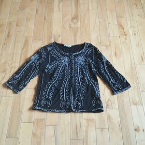 Black and white blouse