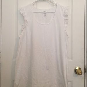 Old Navy- White tank with eyelet ruffle arms