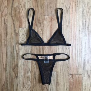 Minimale Animale Black/Nude Mesh Swimsuit