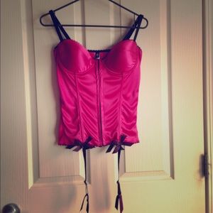 Hot pink bustier corset