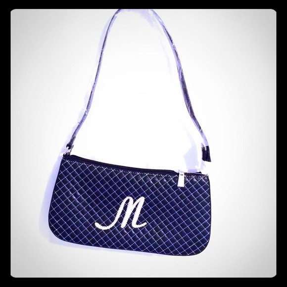 New w/tags Black Quilted Initial (M) Purse